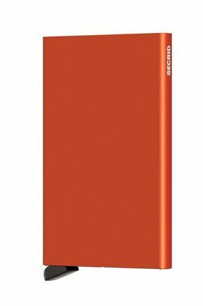 Usnjena denarnica Secrid oranžna barva - oranžna. Mala denarnica iz kolekcije Secrid. Model izdelan iz kombinacije naravnega usnja in kovine.