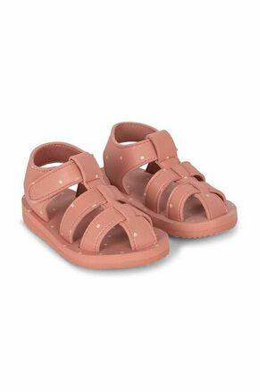 Otroški sandali Konges Sløjd roza barva - roza. Otroški sandali iz kolekcije Konges Sløjd. Model izdelan iz ekološkega usnja.