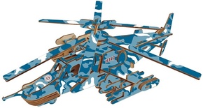 Woodcraft Lesena 3D sestavljanka Bojni helikopter Črni morski pes