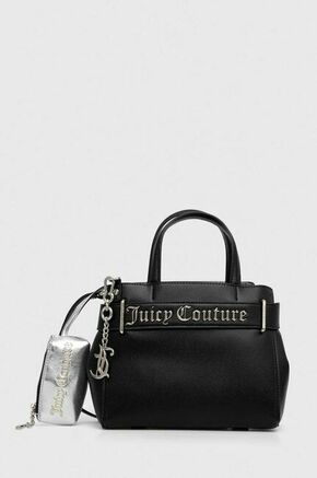 Torbica Juicy Couture črna barva - črna. Srednje velika torbica iz kolekcije Juicy Couture. Model na zapenjanje