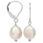 JwL Luxury Pearls Srebrni uhani s pravim belim biserjem JL0148