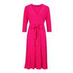 Obleka Lauren Ralph Lauren roza barva - roza. Obleka iz kolekcije Lauren Ralph Lauren. Nabran model, izdelan iz elastične pletenine.