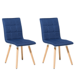 Beliani Komplet 2 jedilnih stolov v temno modri barvi BROOKLYN