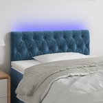 shumee LED posteljno vzglavje temno modro 100x7x78/88 cm žamet