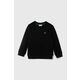 Otroški pulover Lacoste črna barva - črna. Otroški pulover iz kolekcije Lacoste, izdelan iz rahlo elastične pletenine. Model z mehko oblazinjeno notranjostjo zagotavlja mehkobo in povečuje udobje.
