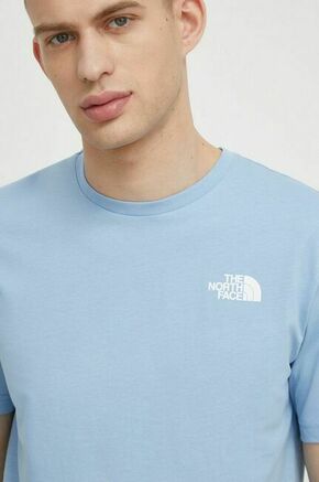 Bombažna kratka majica The North Face moški - modra. Kratka majica iz kolekcije The North Face