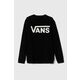 Otroški bombažen pulover Vans VANS CLASSIC CREW črna barva - črna. Otroški pulover iz kolekcije Vans, izdelan iz elastične pletenine. Model iz izjemno udobne bombažne tkanine.