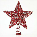 Eurolamp Zvezda za vrh božičnega drevesa, rdeča 30 cm