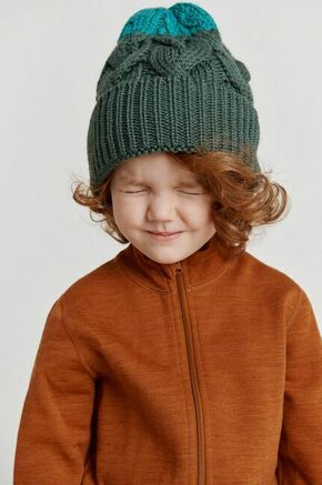 Otroška kapa Reima zelena barva - zelena. Otroška kapa iz kolekcije Reima. Model izdelan iz enobarvne pletenine.