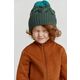 Otroška kapa Reima zelena barva - zelena. Otroška kapa iz kolekcije Reima. Model izdelan iz enobarvne pletenine.