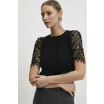 Majica Answear Lab ženska, črna barva - črna. Bluza iz kolekcije Answear Lab izdelana iz kombinacija dveh različnih materialov. Kolekcija je na voljo izključno na Answear.Si.