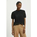 Majica Answear Lab ženska, črna barva - črna. Bluza iz kolekcije Answear Lab izdelana iz luknjičastega materiala. Model iz izjemno udobne tkanine z visoko vsebnostjo bombaža.
