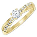 Brilio Očarljiv prstan s kristali zlata 229 001 00810 (Obseg 54 mm) rumeno zlato 585/1000