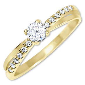 Brilio Očarljiv prstan s kristali zlata 229 001 00810 (Obseg 54 mm) rumeno zlato 585/1000