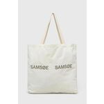 Torbica Samsoe Samsoe bež barva - bež. Velika nakupovalna torbica iz kolekcije Samsoe Samsoe. Model brez zapenjanja, izdelan iz tekstilnega materiala.