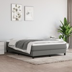 vidaXL Box spring posteljni z vzmetnico temno siv 140x190 cm blago
