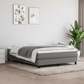 VidaXL Box spring posteljni z vzmetnico temno siv 140x190 cm blago