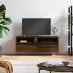 Greatstore TV omarica rjavi hrast 100x34,5x44,5 cm inženirski les