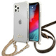 Guess GUHCP12MKC4GSGO iPhone 12/12 Pro 6,1" prozoren trdi ovitek 4G zlata veriga
