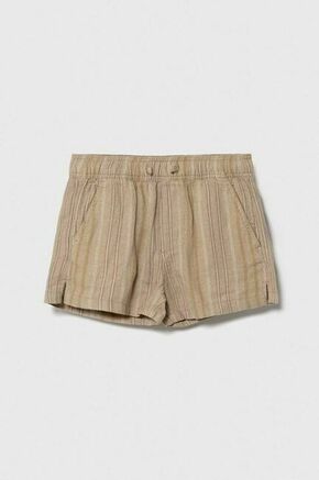 Otroške lanene kratke hlače Abercrombie &amp; Fitch bež barva - bež. Otroški kratke hlače iz kolekcije Abercrombie &amp; Fitch