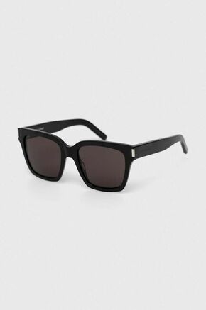 Sončna očala Saint Laurent črna barva - črna. Sončna očala iz kolekcije Saint Laurent. Model z enobarvnimi stekli in okvirji iz plastike. Ima filter UV 400.