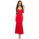 Amiatex Ženska obleka 73049, rdeča, XL
