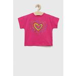Otroška bombažna kratka majica Desigual roza barva - roza. Otroški kratka majica iz kolekcije Desigual. Model izdelan iz tanke, rahlo elastične pletenine.