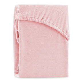 Svetlo rožnata elastična rjuha za zakonsko posteljo AmeliaHome Ruby Siesta