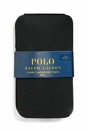 Otroške žabice Polo Ralph Lauren 2-pack črna barva - črna. Otroški hlačne nogavice iz kolekcije Polo Ralph Lauren. Model izdelan iz elastičnega materiala.