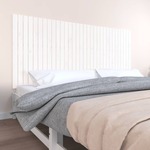 vidaXL Stensko posteljno vzglavje belo 204x3x90 cm trdna borovina