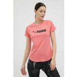 Kratka majica za vadbo Puma Fit Logo roza barva - roza. Kratka majica za vadbo iz kolekcije Puma. Model izdelan iz recikliranega materiala, ki odvaja vlago.