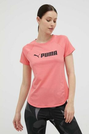Kratka majica za vadbo Puma Fit Logo roza barva - roza. Kratka majica za vadbo iz kolekcije Puma. Model izdelan iz recikliranega materiala