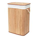 Compactor Bamboo koš za perilo s pokrovom, iz bambusa, pravokoten, naraven, 40 x 30 x 60 cm
