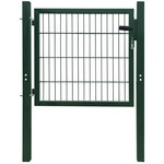 Ograjna vrata jeklena zelena 105x150 cm