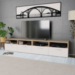 TV omarica 2 kosa iverna plošča 95x35x36 cm bele/hrast barve