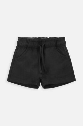 Otroške bombažne kratke hlače Coccodrillo črna barva - črna. Otroški kratke hlače iz kolekcije Coccodrillo. Model izdelan iz gladke pletenine.