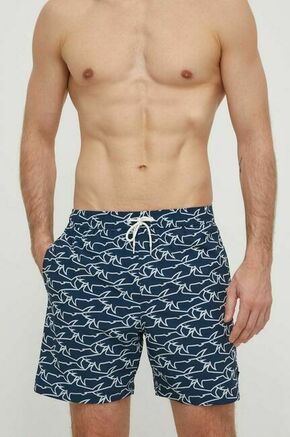 Kopalne kratke hlače Paul&amp;Shark mornarsko modra barva - mornarsko modra. Kopalne kratke hlače iz kolekcije Paul&amp;Shark. Model izdelan iz vzorčaste tkanine.