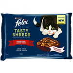 Felix Shreds mačja hrana v soku, govedina, piščanec, 12 x (4 x 80 g)