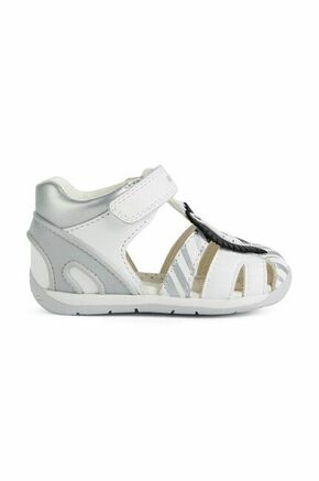 Geox otroške sandale - srebrna. Otroški sandali iz kolekcije Geox. Model izdelan iz kombinacije naravnega in organskega usnja.