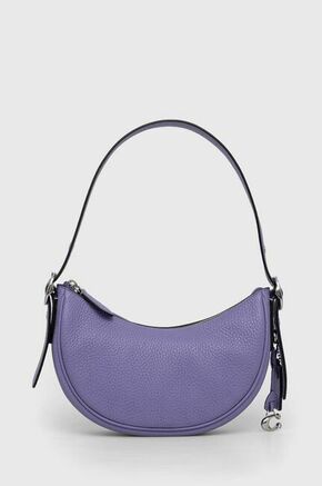 Usnjena torbica Coach vijolična barva - vijolična. Majhna torbica iz kolekcije Coach. na zapenjanje