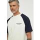 Bombažna kratka majica Tommy Hilfiger moški, bež barva - bež. Kratka majica iz kolekcije Tommy Hilfiger, izdelana iz vzorčaste pletenine. Model iz izjemno udobne bombažne tkanine.