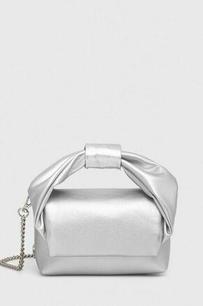 Večerna torbica Liu Jo srebrna barva - srebrna. Majhna večerna torbica iz kolekcije Liu Jo. Model na zapenjanje