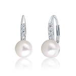JwL Luxury Pearls Srebrni uhani z biseri in cirkoni JL0601