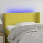 Greatstore LED posteljno vzglavje zeleno 103x16x78/88 cm blago
