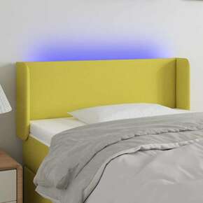 Greatstore LED posteljno vzglavje zeleno 103x16x78/88 cm blago