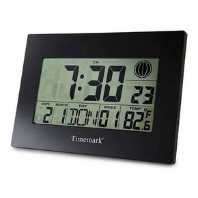 Stenska ura s termometrom timemark črna (24 x 17 x 2 cm)