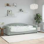 vidaXL Dnevna postelja z vzmetnico svetlo siva 90x190 cm žamet