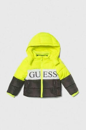 Otroška jakna Guess siva barva - siva. Otroški jakna iz kolekcije Guess. Podložen model