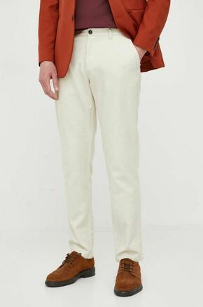 Bombažne hlače Sisley bež barva - bež. Hlače iz kolekcije Sisley. Model izdelan iz enobarvne tkanine. Model iz izjemno udobne bombažne tkanine.