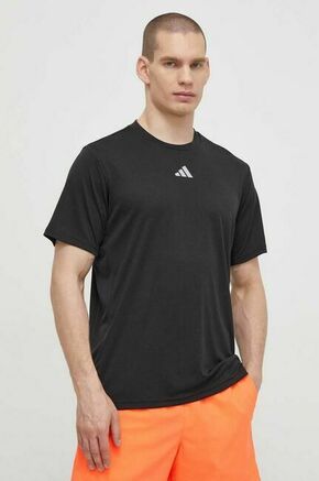 Kratka majica za vadbo adidas Performance HIIT 3S črna barva